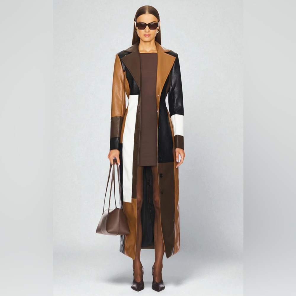 Brand new Kylie’s label Rosalind mosaic leather coat in XS.